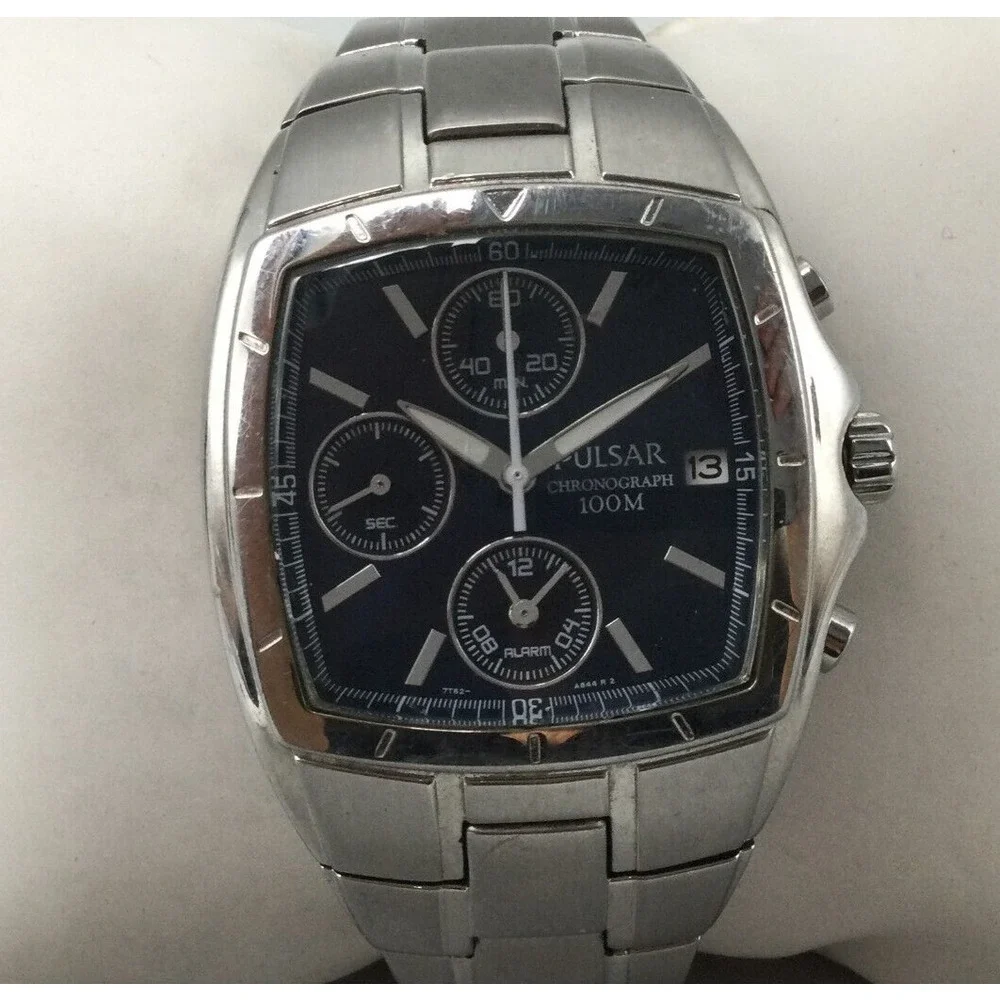Pulsar | Accessories | Vtg Pulsar Watch Men Silver Tone 7t62x67